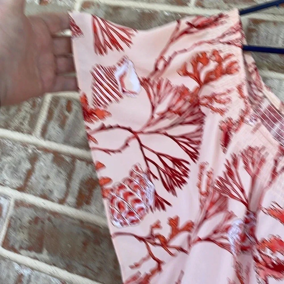 Liz Claiborne Peach Floral Peasant Boho Ruffled Dress - Picture 7 of 9